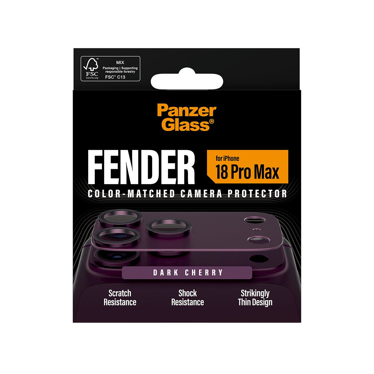 Panzerglass Fender Ip 18 Pro Max Dark Cherry Kameraschutz