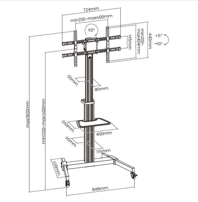 Equip Soporte De Piso 37"-86" 1tft 50kg 1 Emante Si