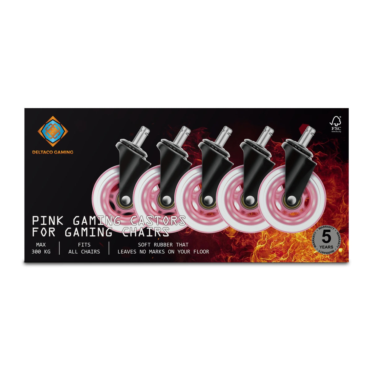 Deltaco Rgb Rollen F. GamingstHle 5er Pack Pink