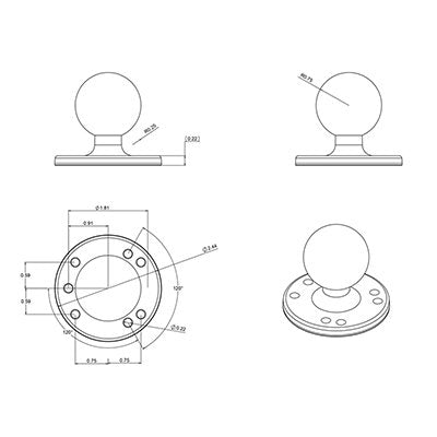 Ram Mounts Ram-202u Kit De Montaje