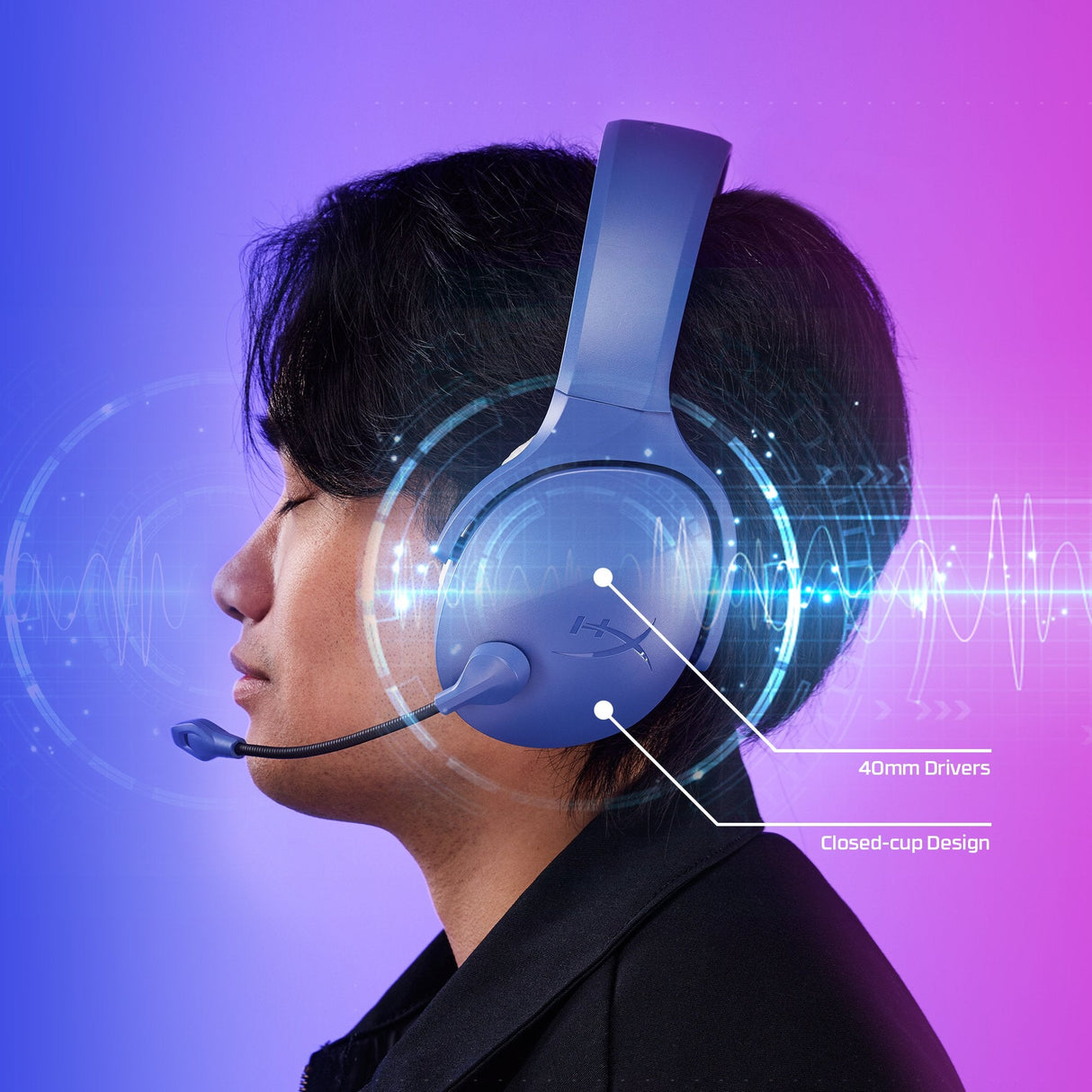 Auriculares Gaming  Hp Hyperx Cloud Jet Inalámbricos (Azul Claro)