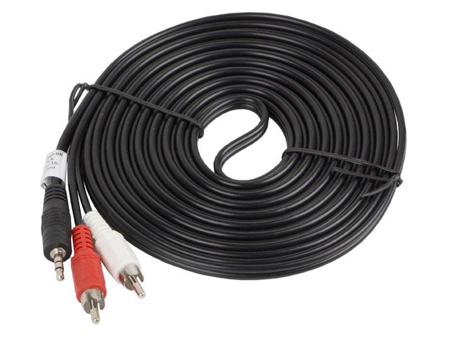 Lanberg Cable Estereo Ca-Mjrc-10cc-0050-Bk Jack 3.5mm A 2x Rca 5 Metros