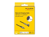 Delock 85405 Cable De Datos Y Carga Usb Type-C A Lightning Para Iphone, Ipad, Ipod Acodado Con Función De Soporte Negro 1,5 M Mfi