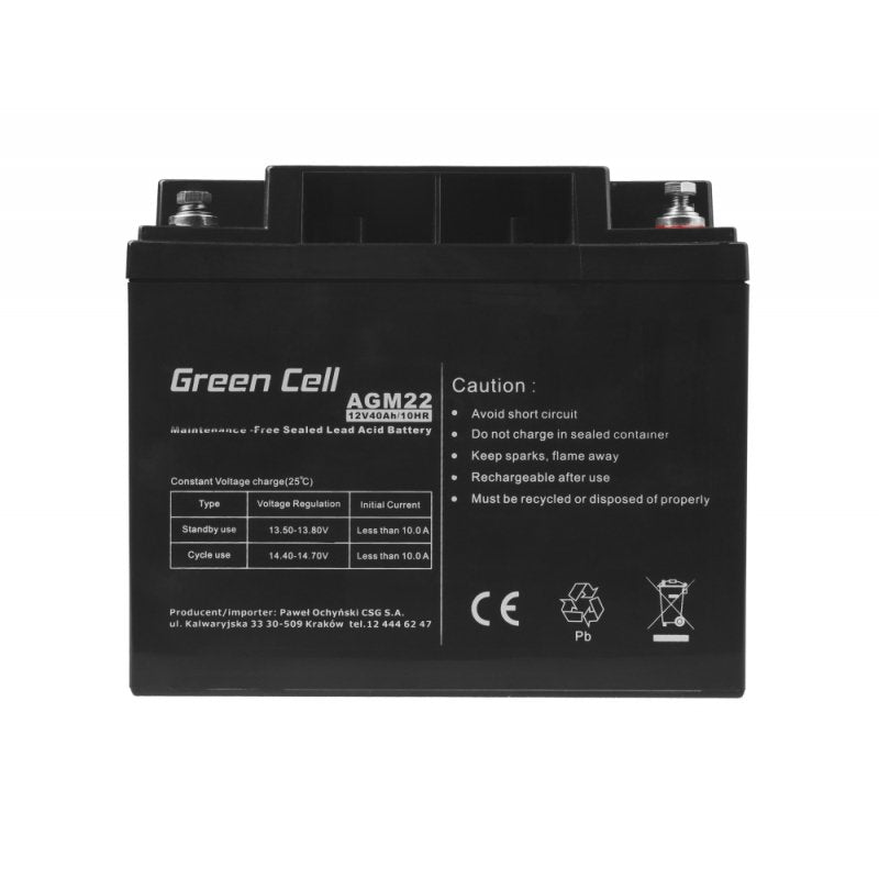 EAN 5903317224020 - Green Cell AGM22 batería para sistema ups Sealed Lead Acid (VRLA) 12 V 40 Ah imagen 5