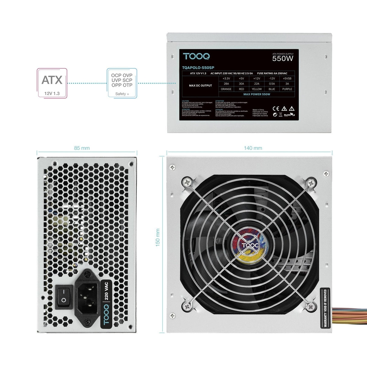 Fuente Alimentacion Tooq Tqapolo-550sp 550w
