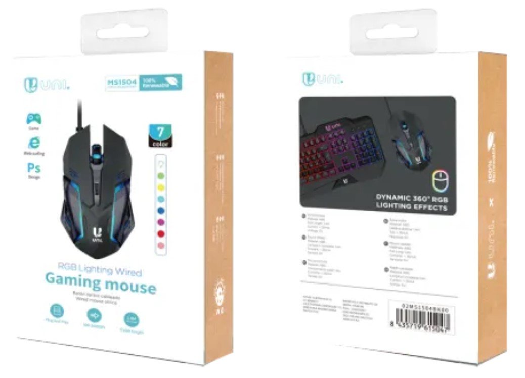 Raton Uni 6 Teclas Gaming Cable Usb(A)