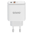 EAN 5905106070221 - Savio LA-12 cargador de dispositivo móvil Universal Blanco Corriente alterna Carga rápida Interior imagen 1
