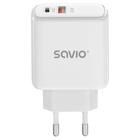 EAN 5905106070221 - Savio LA-12 cargador de dispositivo móvil Universal Blanco Corriente alterna Carga rápida Interior imagen 1
