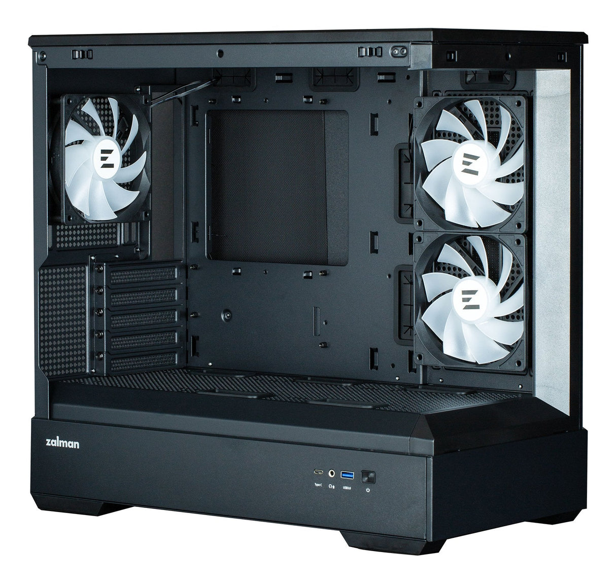 Caja Pc Zalman P30 Matx 3 X Vent 120mm Argb 2xusb 3.0 Negro S/N Fuente