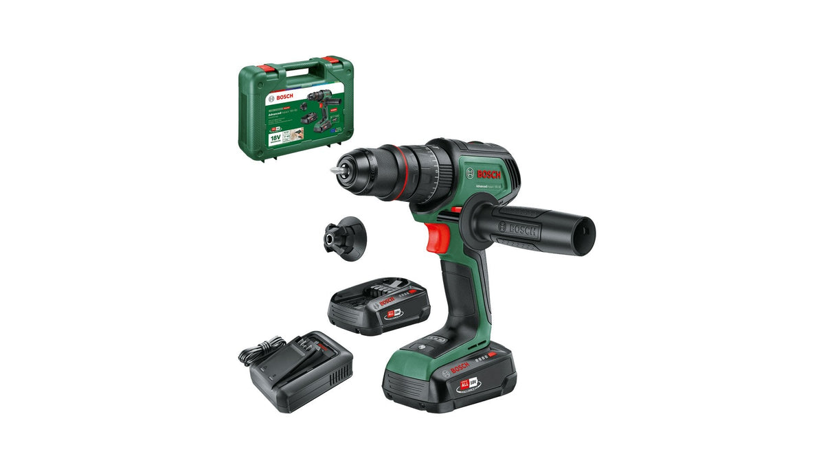 Bosch  Taladro Combinado A Batería Advancedimpact 18v-80 Quicksnap Verde/Negro, 2x Batería Li-Ion 2,5ah, Maletín, Power For All Alliance 06039e2102