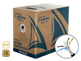Bobina De Cable De Red Exterior Cca Sólido En Caja Ftp Cat. 6 100 Metros