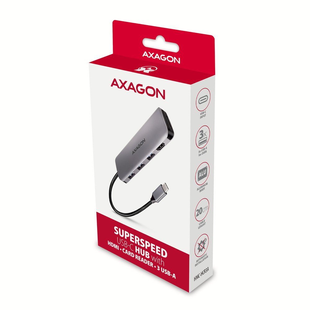EAN 8595247907011 - Axagon HMC-HCR3A 3x USB-A+ HDMI+ SD/microSD USB-C 3.2 Gen 1 hub 20cm Alámbrico USB 3.2 Gen 1 (3.1 Gen 1)  imagen 9
