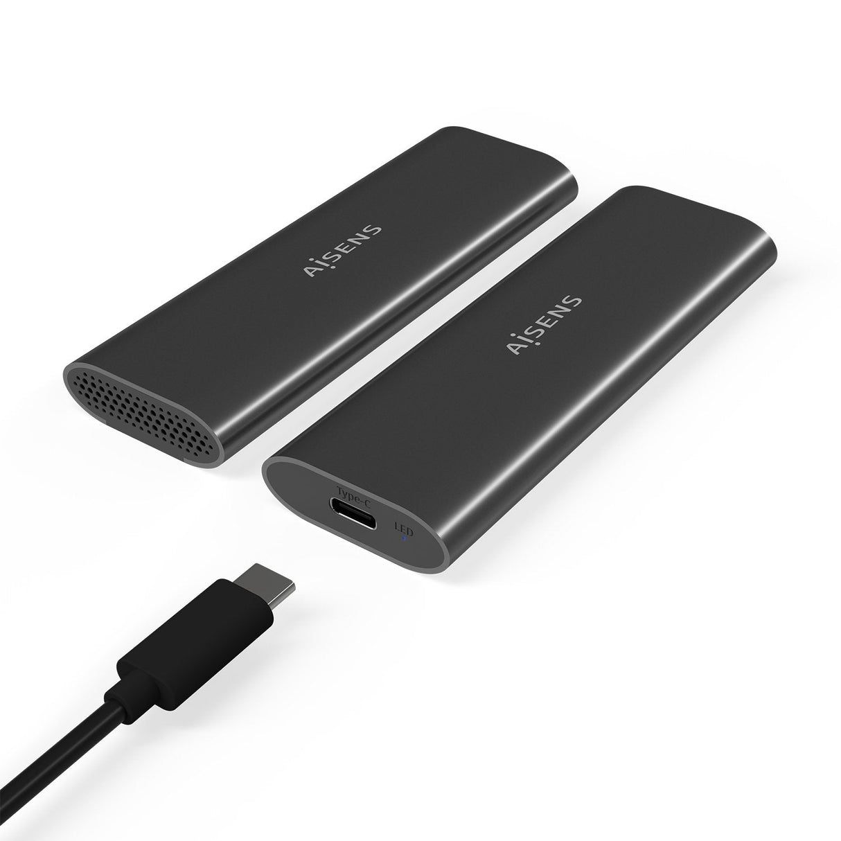 Aisens Caja Externa Para Disco Ssd M.2 Sata Nvme Usb 3.1  Sin Tornillos Asm2-015gr
