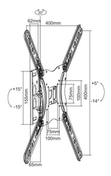 Equip Soporte Pantalla Tv 13 - 55 Inclinable  -14º +5º Max 30kgs Vesa Max 400x400   650405