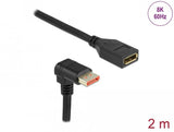 Delock Alargador Displayport Macho 90° Hacia Abajo En Ángulo A Hembra De 8k 60 Hz 2 M