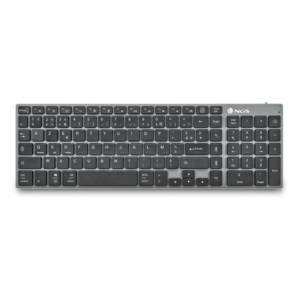 Teclado Frances Ngs Fortune-Bt Multidispositivo Inalambrico Usb Bluetooth - Layout - Silencioso - Teclas X-Type -