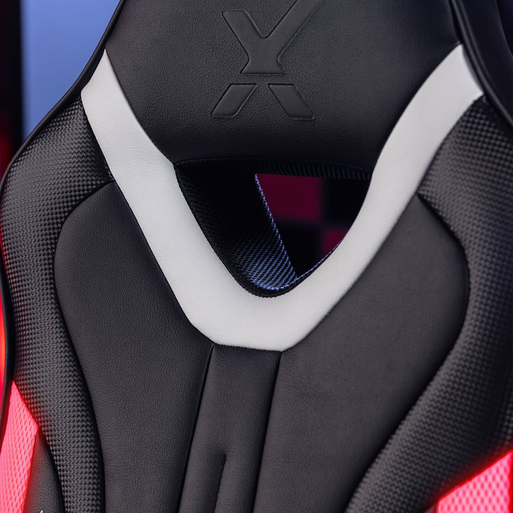 Silla Gaming  X Rocker Fury 2.1 Rgb Asiento Acolchado Negro, Blanco