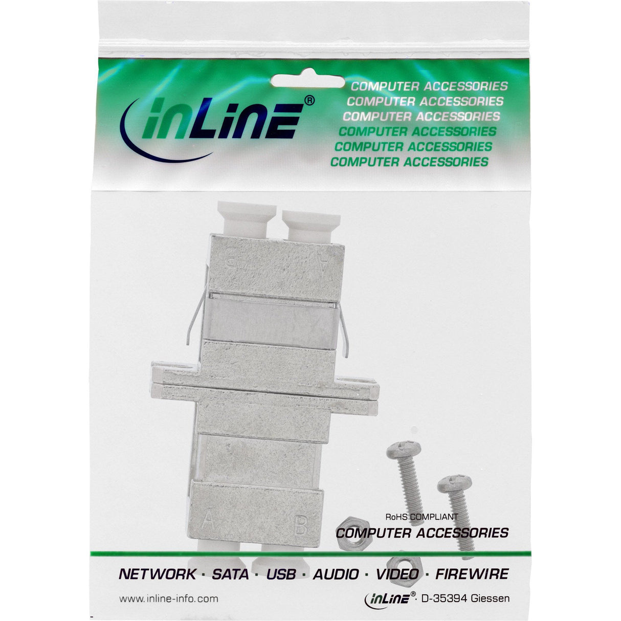 Adaptador De Fibra Óptica Inline Metal Duplex Lc/Lc Mm Funda De Cerámica Con Brida