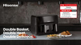 EAN 3838783014481 - Hisense HAF2700DCD Doble 11 L Independiente 2700 W Freidora de aire caliente Negro imagen 12