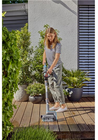 Multilimpiador Inalámbrico Gardena Aquabrush Patio 18v P4a Solo, Limpiador De Suelos Duros Gris/Turquesa, Sin Batería Ni Cargador, Power For All Alliance 14841-55