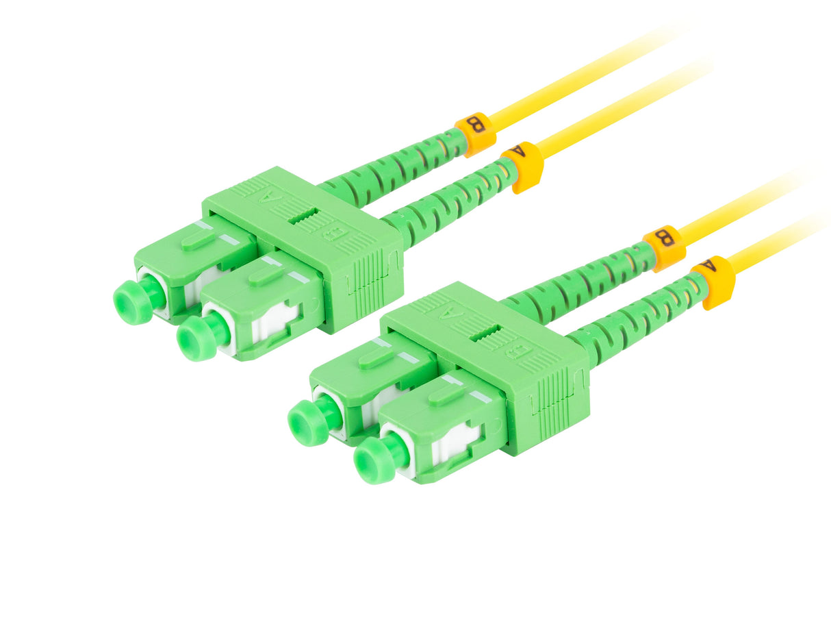 Cable Fibra Óptica 15m Lanberg Mono Sc/Apc-Sc/Apc Duplex G657a1 Lszh Amarillo