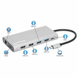 Manhattan 12-In1 Docking 3xhdmi 4xusb Usb-C Dp Rj45