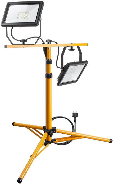 Luz De Trabajo Led Con Trípode Telescópico, 2x 50w 8500lm Y Luz Blanca Fría (6500 K), Interior Y Exterior Ip65