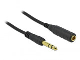Delock Klinkenverlängerungscable 6,35 Mm 3 Pin Stecker Zu Buchse 10 M Schwarz