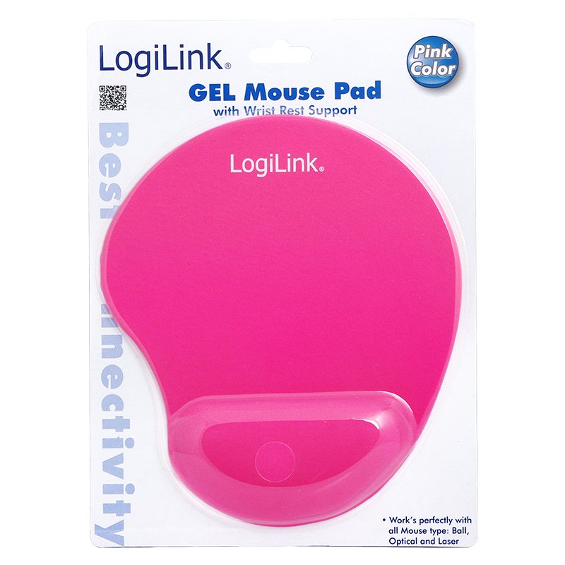 Logilink Alfombrilla De Gel Con Reposamuñecas, Rosa