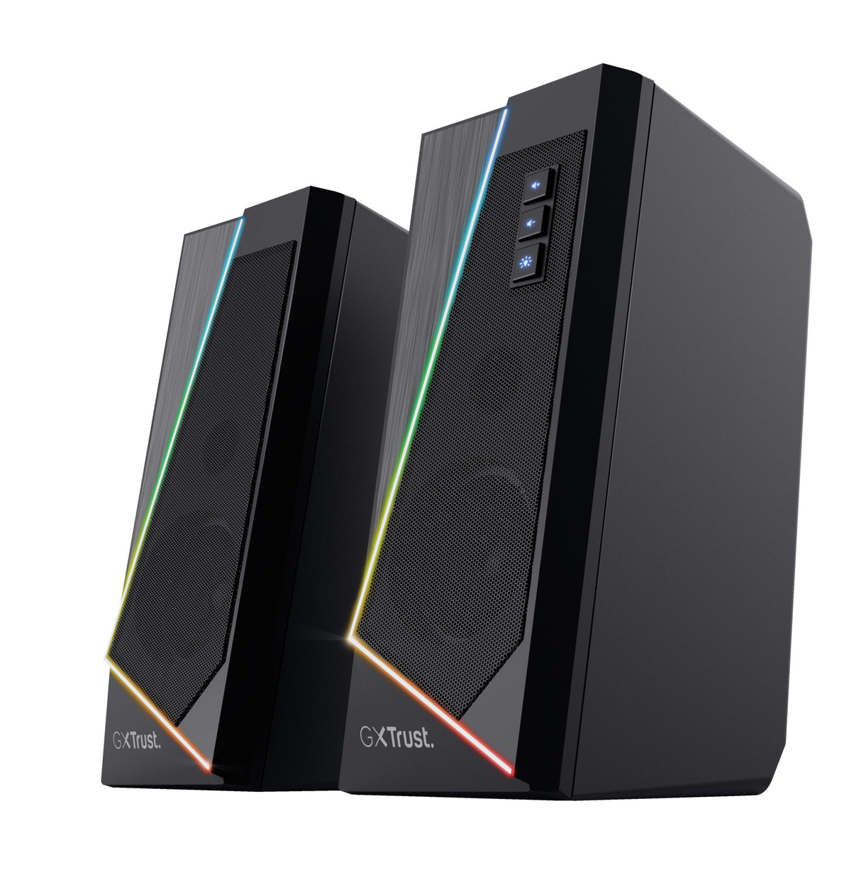 Altavoces Trust 2.0 Zoxa Rgb 6w Rms 12w Max 6 Modos Iluminacion  Autoalimentado Usb Led  Color Negro 24070