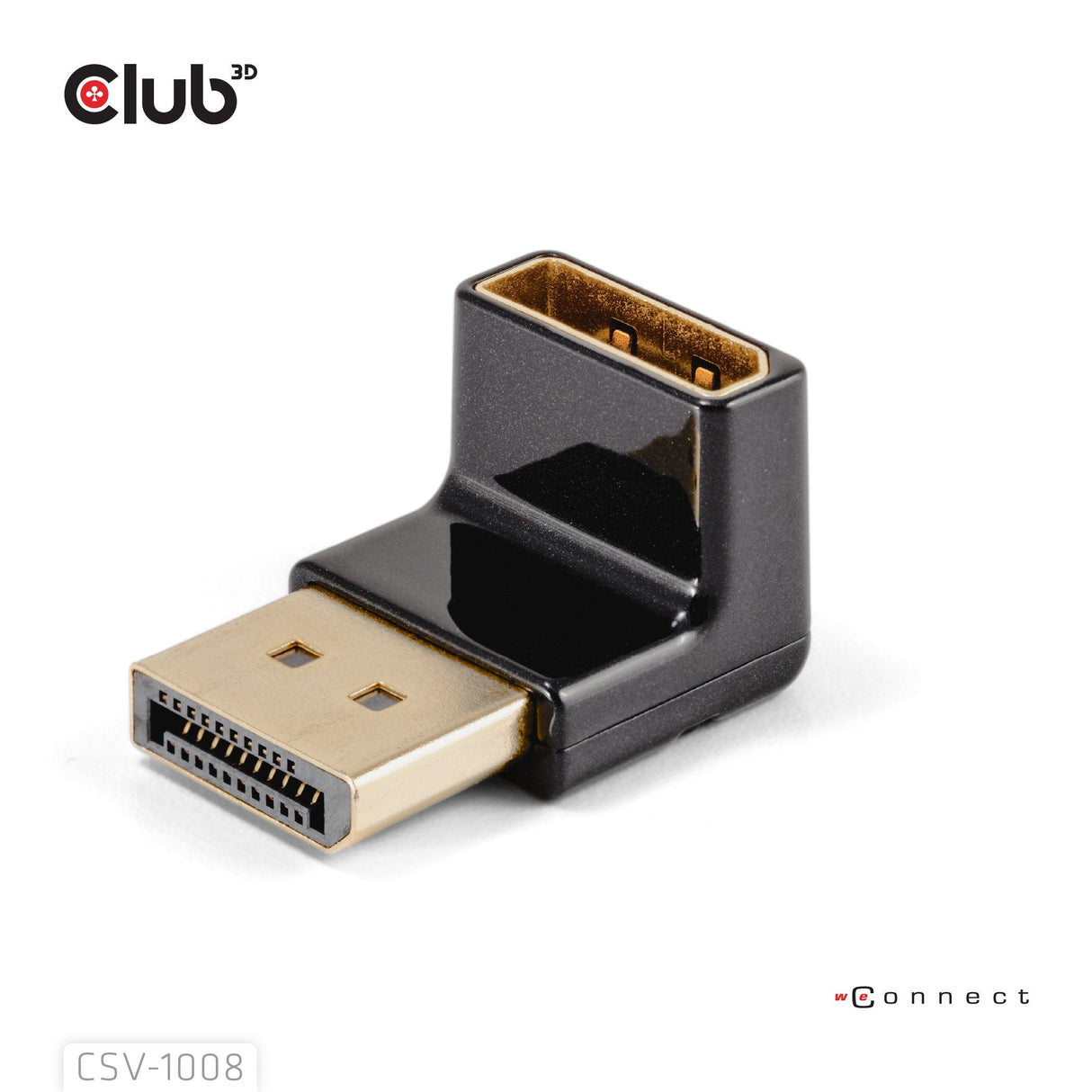 EAN 8719214473129 - CLUB3D DISPLAYPORT MALE TO DISPLAYPORT 1.4 FEMALE 90 DEGREE ANGLED ADAPTER 4K120HZ M/F - Adapter imagen 6