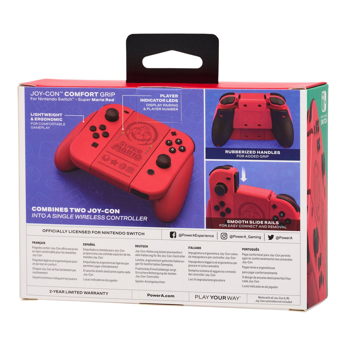 Joy-Con Comfort Grip Switch Wrls Super Mario Red