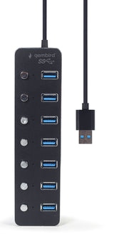 EAN 8716309124676 - Gembird UHB-U3P7P-01 hub de interfaz USB 3.2 Gen 1 (3.1 Gen 1) Type-A 5000 Mbit/s Negro imagen 5