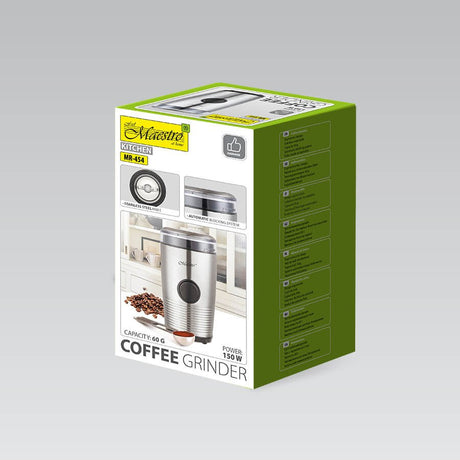 EAN 4820268322647 - Maestro MR-454 molinillo de café 150 W Acero inoxidable, Negro imagen 5