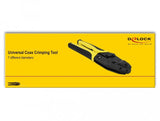 Alicates De Engarzadores Coaxados Universales De Delock, Negro/Amarillo Crimpzange, Por 7 Diámetro Diferente 90296