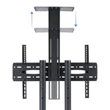 Tooq Soporte De Pantalla De Suelo Con Ruedas 37"-70" - Bloqueo De Ruedas - Dos Estantes - Peso Max 50kg - Vesa