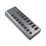 Usb Hub Logilink Usb 3.2 7+1 Port Aluminum Grey Switch For Each Port, On/Off