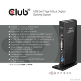 Club3d Sensevision Usb3.0 Dual Display Docking Station