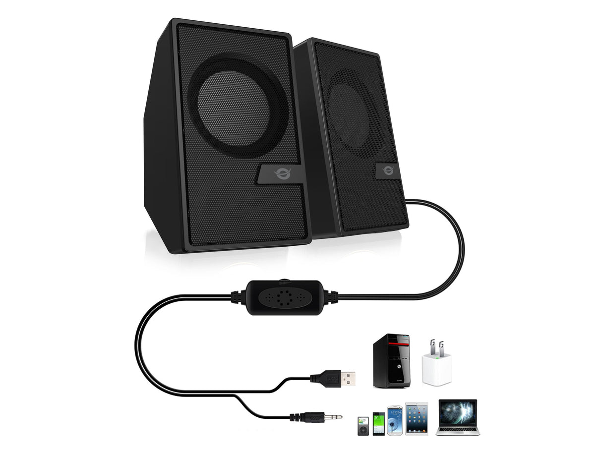 Altavoces 2.0 Conceptronic Bjorn02b 6w Color Negro Jack 3.5  Y Bluetooth Alimentacion Usb