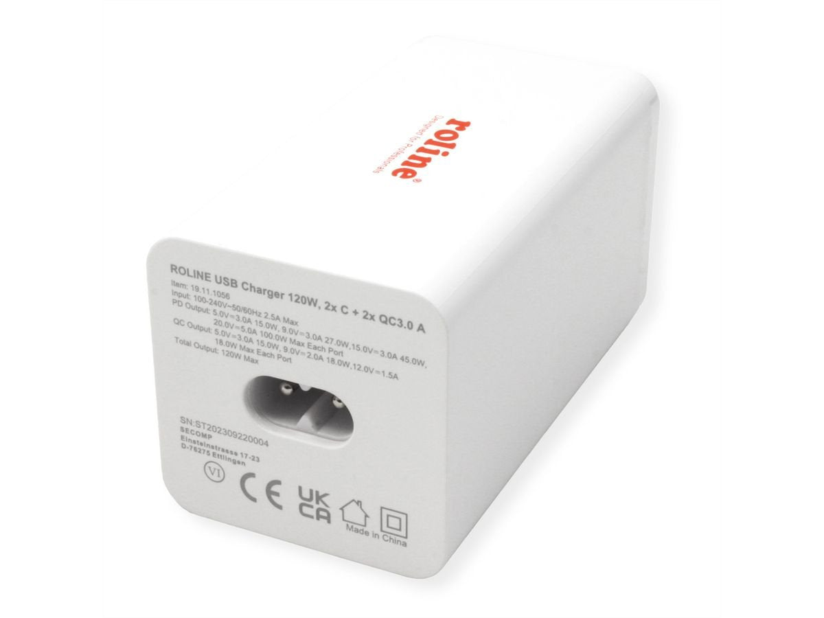 Usb Charger 4 Port (2x Usb-C 2x Usb-A Qc3.0) Max. 120w