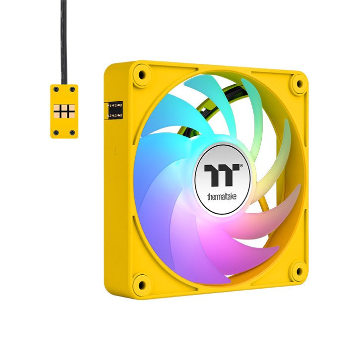 Ventilador De Refrigeración Para Pc Thermaltake Ct140 Ex Argb Sync Bumblebee, Ventilador De Caja Amarillo, Paquete De 3, 140 Mm Cl-F217-Pl14bb-A