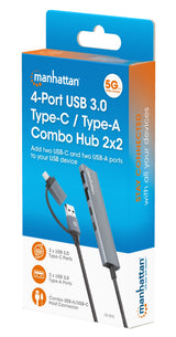 EAN 766623181075 - Manhattan 181075 hub de interfaz USB 3.2 Gen 1 (3.1 Gen 1) Type-A + Type-C 5000 Mbit/s Gris imagen 7