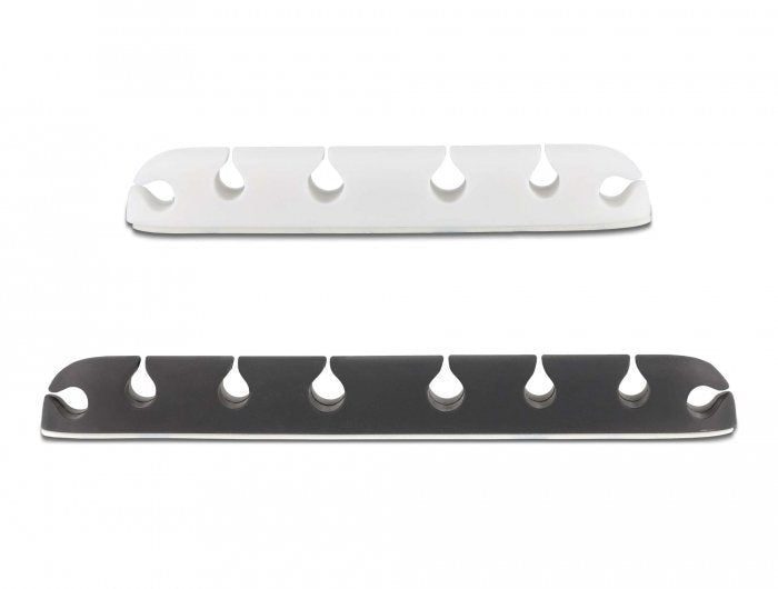 Delock 18402 Organizador De Cables Escritorio/Pared Soporte Para Cables Negro, Blanco 4 Pieza(S)