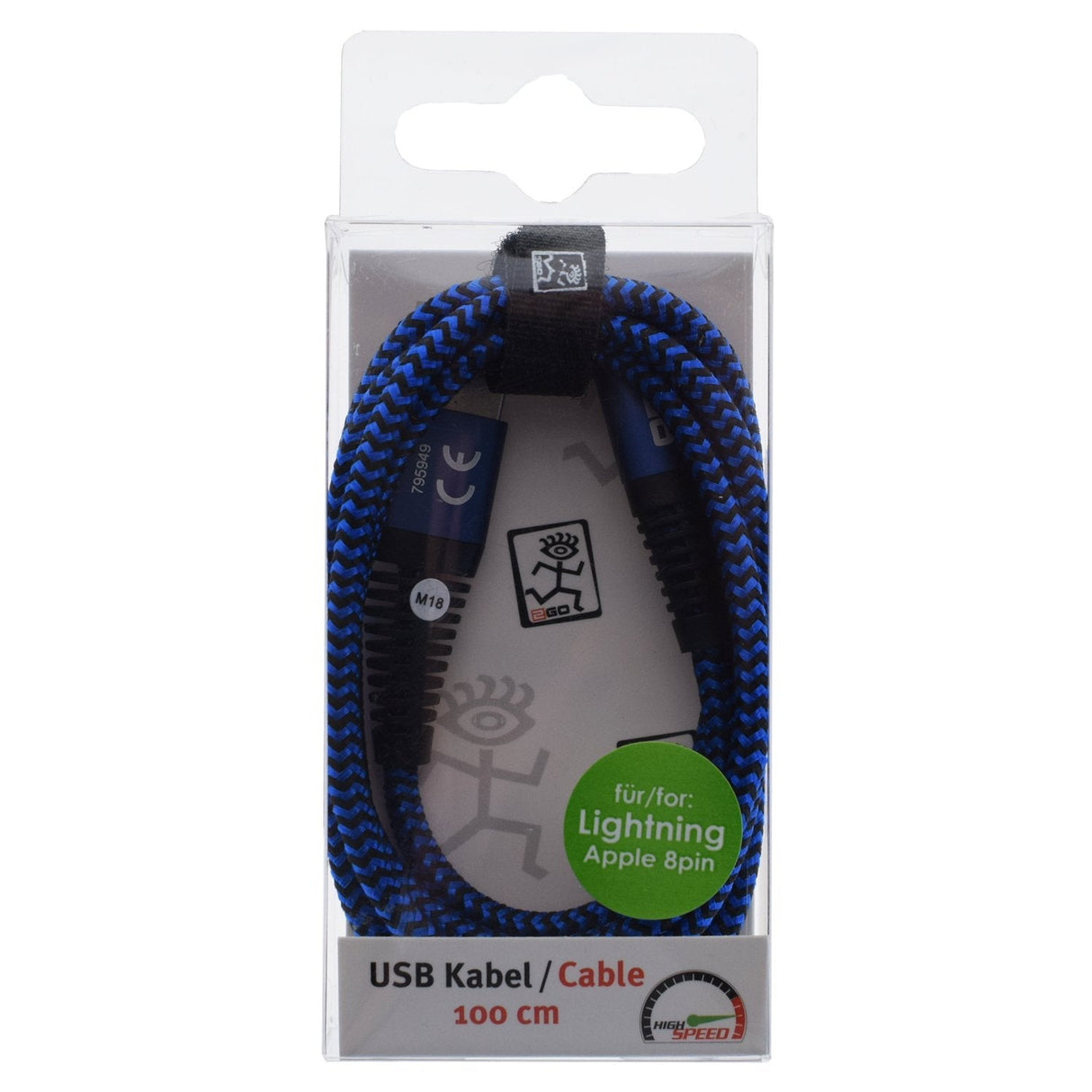 Cable 2go 795949  De Conector Lightning 1 M Azul