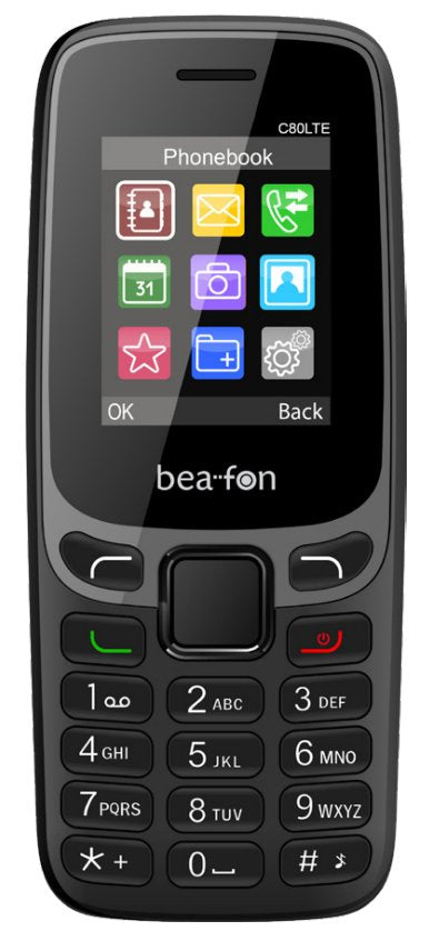 Movil Beafon C80 Lte 4,5 Cm (1.77") 67 G Negro, Gris Básico