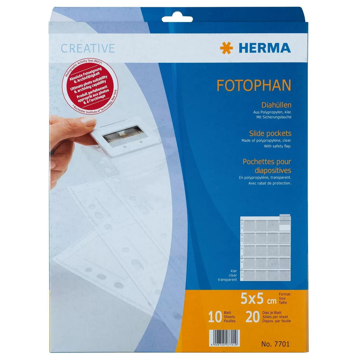 Herma Slide Pockets 5x5 10 Sheets Clear 7701 Hojas