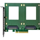 Inline Pcie Tarjeta A 2x Interno U.2 Nvme Sff-8639  Bifurcation - Pcie X8 - Ancho