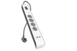 EAN 0745883643530 - Belkin BSV401CA2M limitador de tensión Negro, Blanco 4 salidas AC 2 m imagen 1