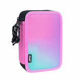 Milan Sunset Plumier De 3 Pisos Con Goma De Borrar, Sacapuntas, Lapiz, 3 Boligrafos Capsule, Regla, 12 Lapices De