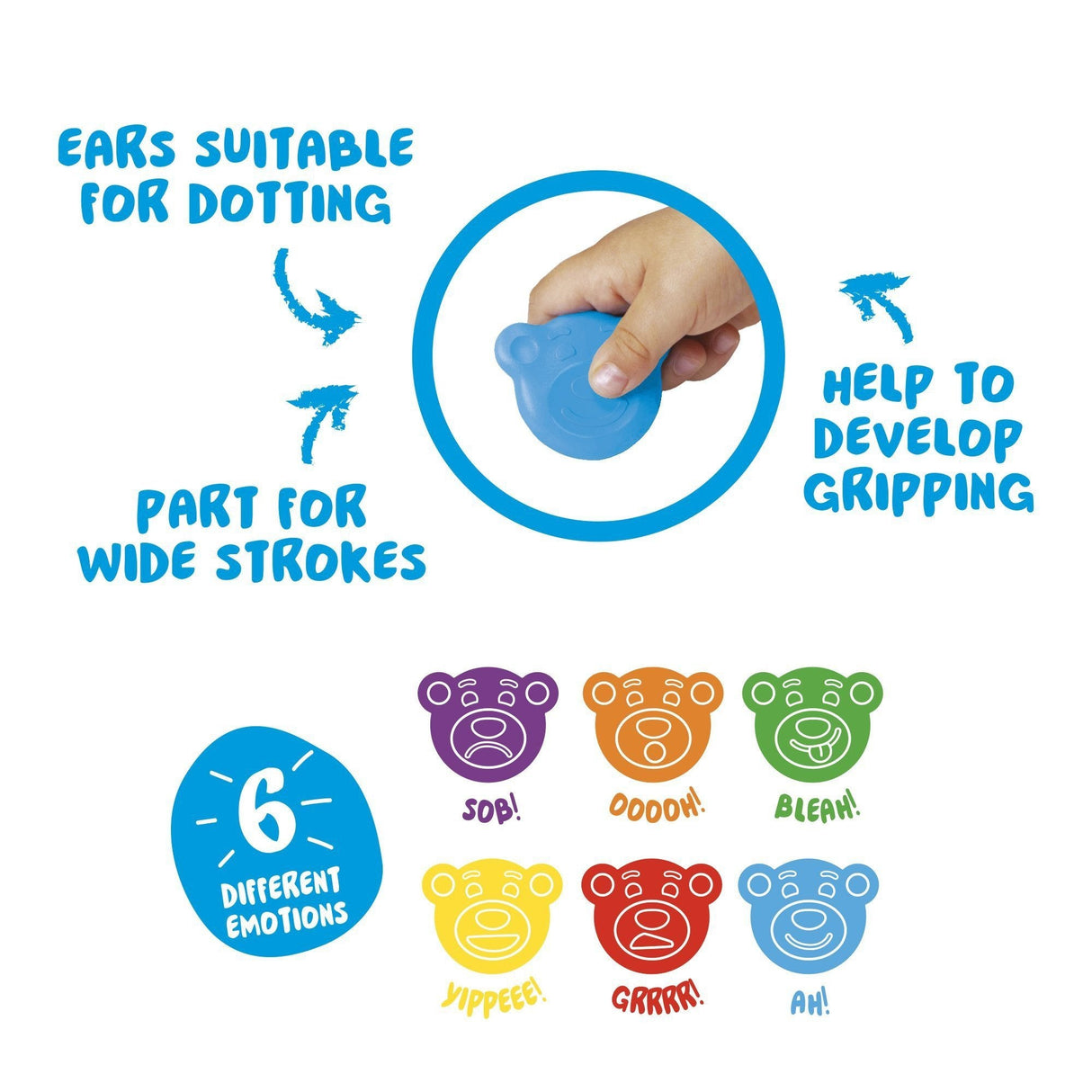 Carioca Ceras Teddy 1+ Con Forma De Osito Colores - Caja De 6